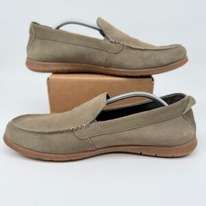 CLARKS Flexway Step Suede Moccasins Mens 13M Brown Casual Driving Shoes